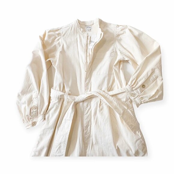 New with tag, J.Crew Puff-sleeve chino jumpsuit, Ivory, Size 2 - Picture 9 of 16